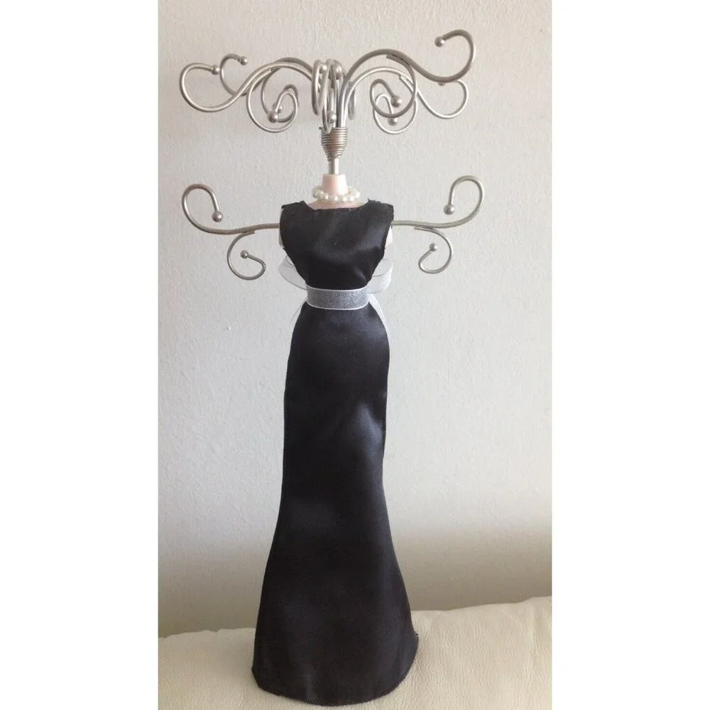 Black Dress Doll Jewelry Stand Tree Organizer Display 15